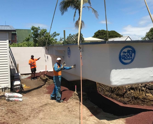 Image of pool being installed